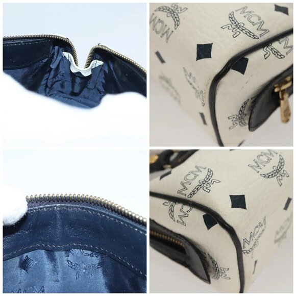 MCM Vicetos Logogram Hand Bag PVC Leather 2way White - Picture 14 of 16